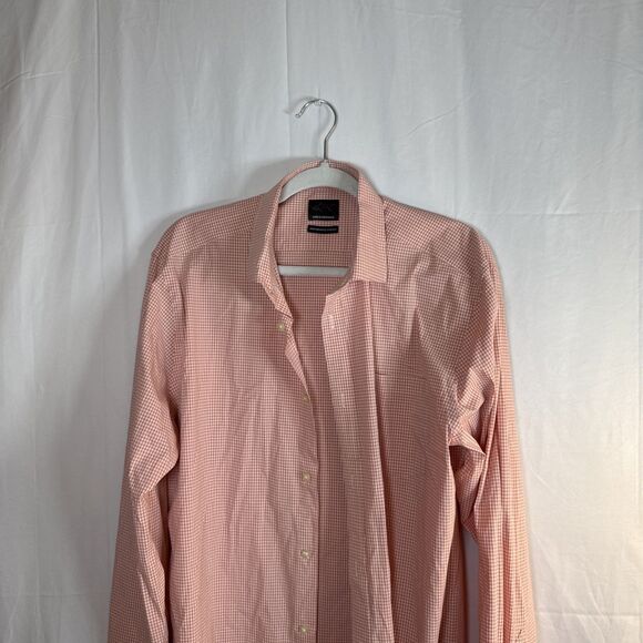 Men’s Greg Norman Orange Checked Performance Stretch Shirt Size XL Preowned - Picture 2 of 16